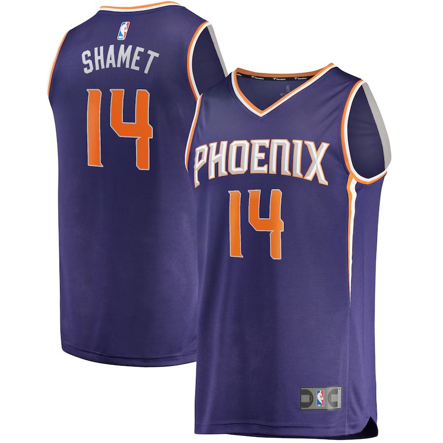 Men Phoenix Suns 14 Landry Shamet Fanatics Branded Purple Icon Edition Fast Break Replica NBA Jersey